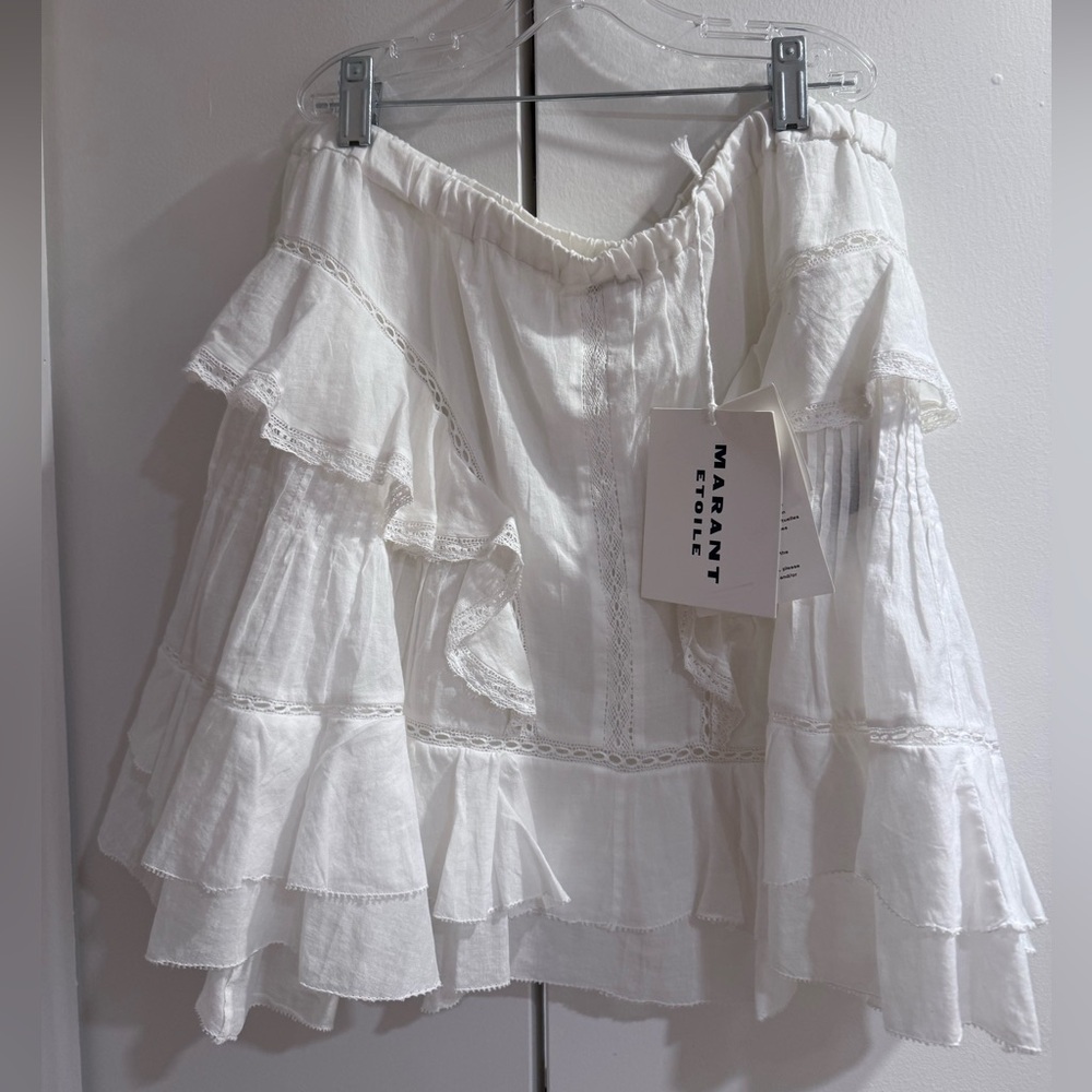 Isabel Marant White Tiered Mini Skirt